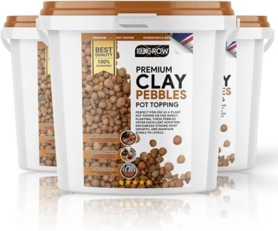 INVIGORTEX UK GROW Premium Clay Pebbles Bucket Perfect for Gardening and Hydroponics