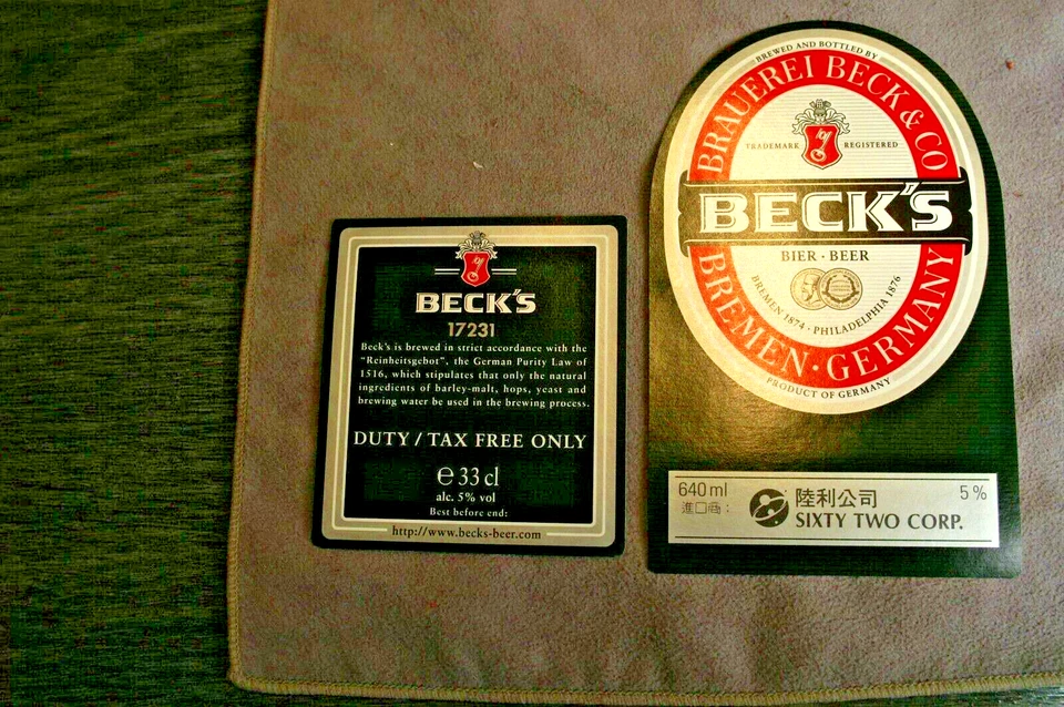 5) Bier Etikett aus Bremen: Beck's Brauerei 5% Bier - Bild 1 von 1
