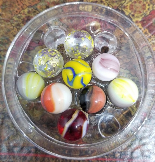 9 Vintage Marbles Lot of Swirl/Speckled Design Colorful eBay