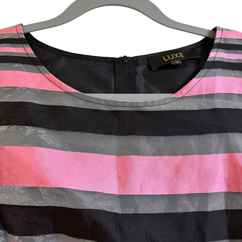 Luxe By Dorothy Perkins Top Size 14 Pink Black - Picture 3 of 15