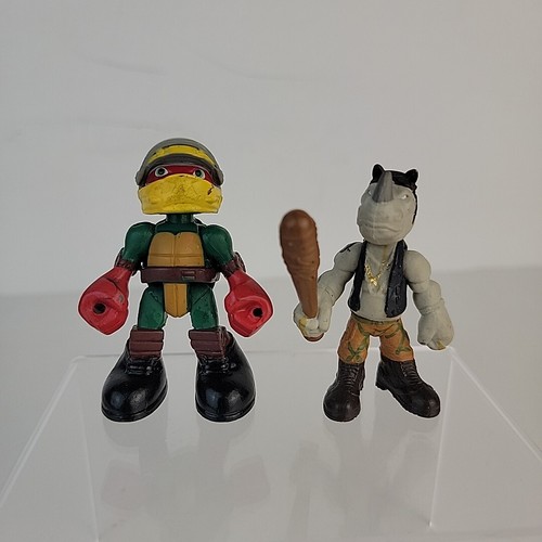 TMNT Half Shell Heroes Lot Of 4 Figures Raph Mikey Rocksteady - Picture 3 of 3