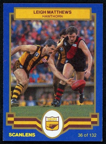 1986 Hawthorn Hawks VFL AFL Scanlens Card - Leigh Matthews