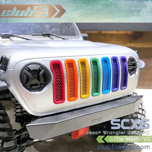 Scale Grille Mesh Inserts ( V1 ) for Axial SCX6 Jeep JLU Wrangler - Picture 2 of 9