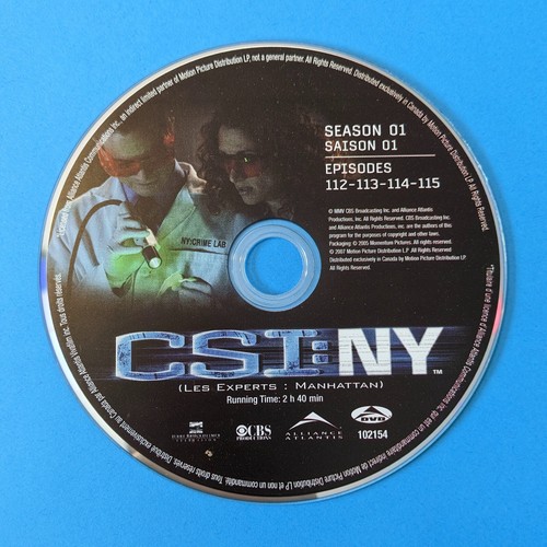 CSI: NY Season 1 DISC 4 DVD REPLACEMENT only - single Disc ep. 112 113 114 115 - Picture 2 of 4