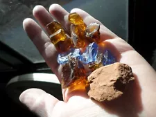 andara crystal - monatomic andara glass plus Sedona rock - 55 grams total - H34