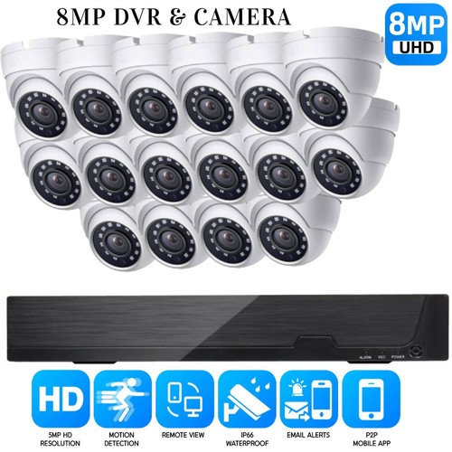 8MP CCTV CAMERA SYSTEM 4/8/16 CHANNEL DVR OUTDOOR NIGHT VISION HOME SECURITY KIT - 第 1/42 張圖片