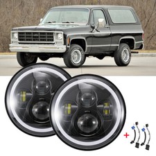 2x For Chevrolet K5 Blazer 70-79 LED 7" Headlights Hi/Lo Turn Signal O Ring DRL