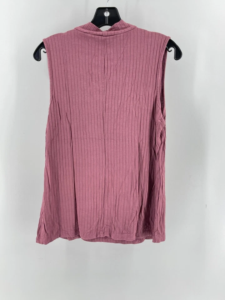 Blusa Top Para Mujer Jennifer Lopez Rosa Sin Mangas Tejida Cuello Alto Cerradura Talla M Foto 4 de 4