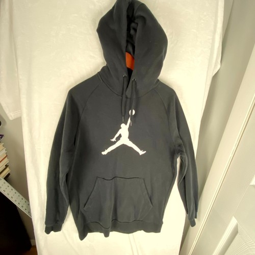 Jordan Jumpman Logo Sweatshirt Mens Large Black Hooded Kangaroo Pocket Pullover