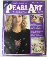 Vtg DISTLEFINK DESIGNS PEARL ART Fold-N-Fill Craft  A Blooming Rose #33807