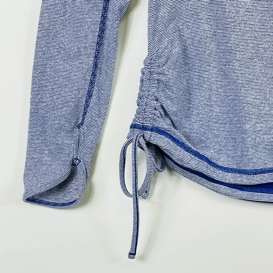 Lucy Activewear Purple Stripe Long Sleeve Mesh Back Top Shirt Womens Medium - Image 2 of 4