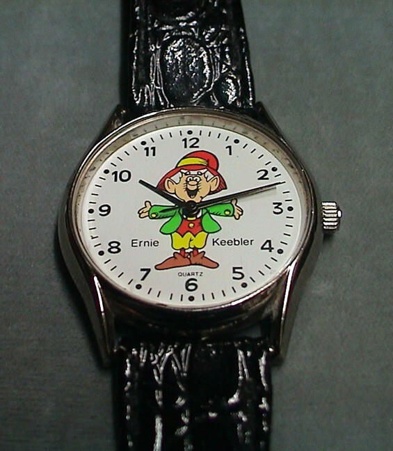 Vintage Keebler Ernie Elf Watch Elves Wristwatch Leather Band Quartz Battery