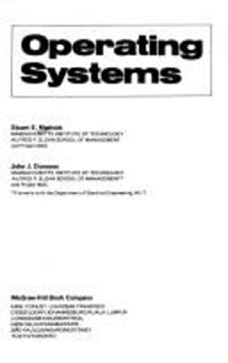 Operating Systems Hardcover John J., Madnick, Stuart E. Donovan