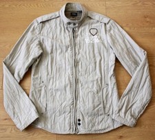 G-star Raw Denim Ladies Biker Style Beige Jacket Size Large