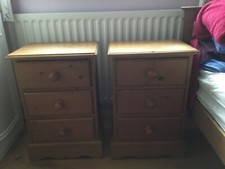 Set of Two Windsor Antique Pine 3 draw bedside cabinets Alan Ward, pick up SY2.,