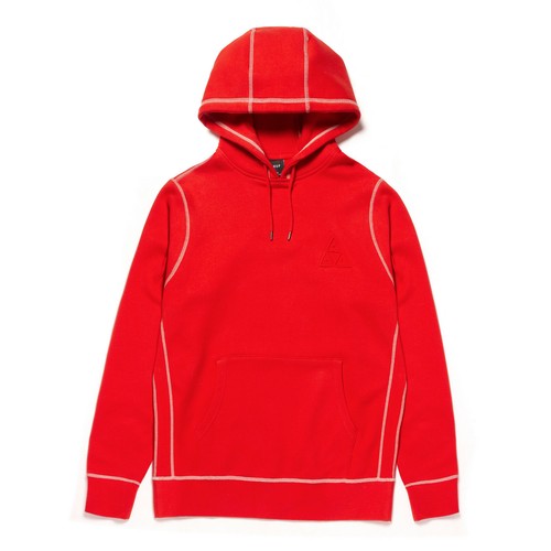 Huf Worldwide Pullover con Cappuccio Hoodie TT Triangolo Goffrato Papavero in M - Foto 2 di 4