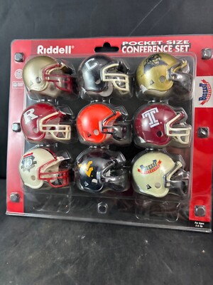 Riddell Pocket Pro Football Helmets NCAA BIG EAST Set Vintage Rare