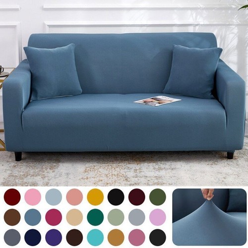Solid Color Sofa Cover Stretch Couch Covers for Living Room Sectional Corner - Picture 17 of 44