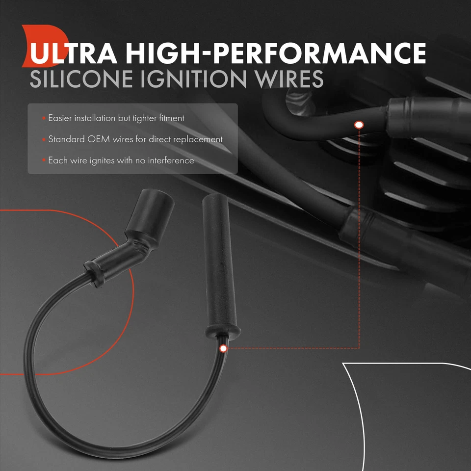 8x conjunto de fios de vela de ignição para Dodge Ram 1500 Dakota 08-10 Chrysler Aspen Jeep 4.7L - Imagem 3 de 4