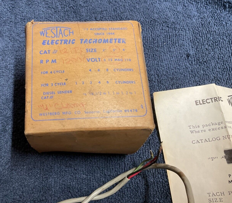 NOS Westach 121PK 12000 RPM 6 & 12 Volt 3 Inch Tachometer Hotrod ...