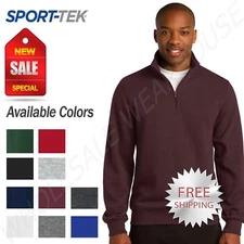 Sport-Tek Mens 1/4-Zip Sweatshirt Twill Taped Neck Rib Knit Cuffs ST253