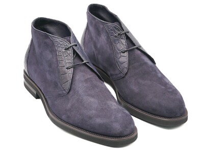 NWT STEFANO RICCI Leather Fur Boot EAGLE Shoes Eu 41.5 Uk 7.5 Us 8.5 (SR1946)
