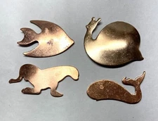 20X Copper Blanks for enameling use-  assorted animal shapes- Counter enameled