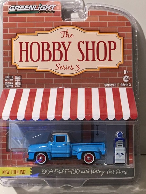 1954 54 Ford F100 Pickup Truck With Gas Pump The Hobby Shop 3 Greenlight 2018