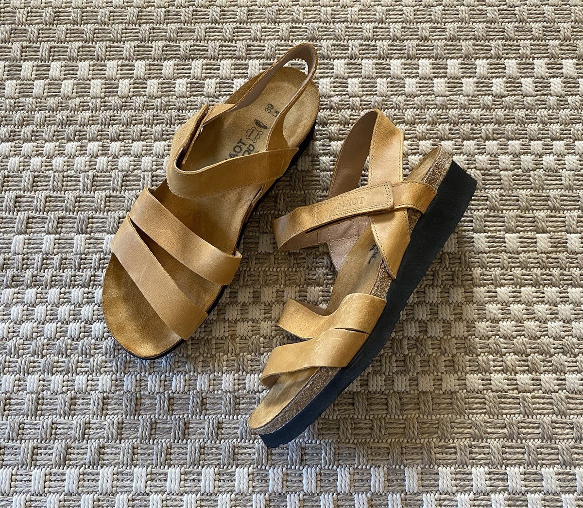 NAOT Kayla Oily Dune Nubuck Leather Slingback Sandals
