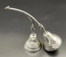 Ramirez Sterling Silver Double Dinner Bell Mid Century Modern  Mexican  Blossom