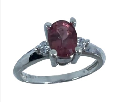 14 Karat rosa Turmalin & Diamanten Ring, weiß, gelb, Rotgold, kostenlose Größen, USA