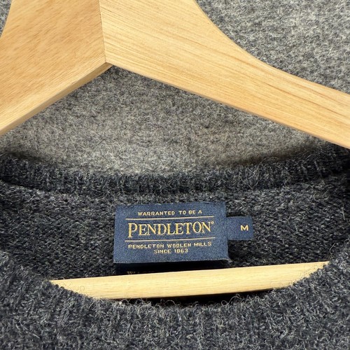 Pendleton Sweater Pullover Women M Medium Gray Crew Neck Wool Knit Long Sleeve - Picture 3 of 7