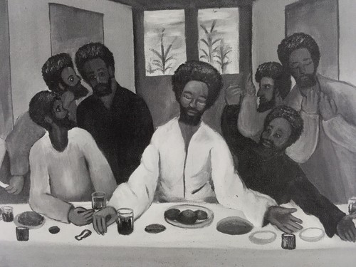 Black Jesus Christ Black Last Supper African American Black Folk Art Christian - Picture 4 of 8