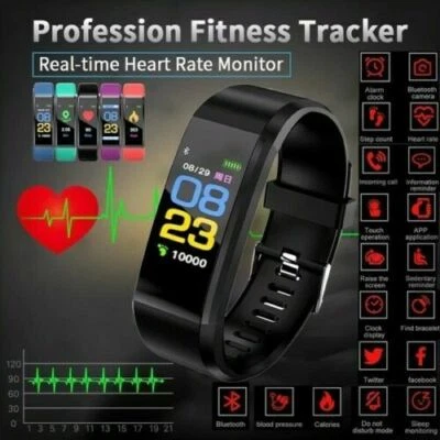 ID115 HR Plus Bluetooth Smart Watch Fitness Tracker Wristband Heart Rate