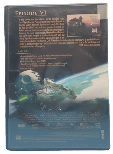 Star Wars VI Return Of The Jedi DVD Digitally Mastered - preowned - Picture 2 of 4