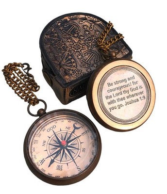 Brass Compass    God My Lord Guide Me  Engraved, Handmade Personalized Gift f...