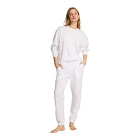 New VICTORIA'S SECRET 100% Cotton Shine Long Pajama Set White w/ Bling (S)