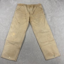 Vtg Carhartt B01 BRN Double Knee Carpenter Pants Men  s Sz 40x30 Duck Canvas USA
