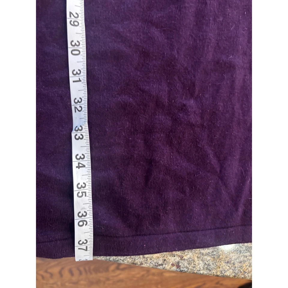 Nuevo con etiquetas Vestido Suéter Evan Picone Ciruela Púrpura Tejido Capucha Cuello Manga Corta Pequeño Foto 4 de 4