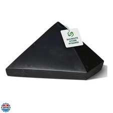 Authentic Shungite Pyramid Polished 40 mm / 1.57" Chakra Energy Natural Heali...