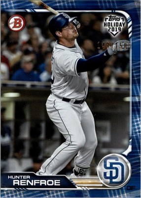 2019 Topps Bowman Holiday Blue Festive #THHR Hunter Renfroe /150 - BB