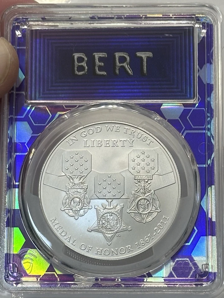 2011-S Medal of Honor US Mint Commemorative Silver Dollar PCGS MS70 - Image 3 of 4