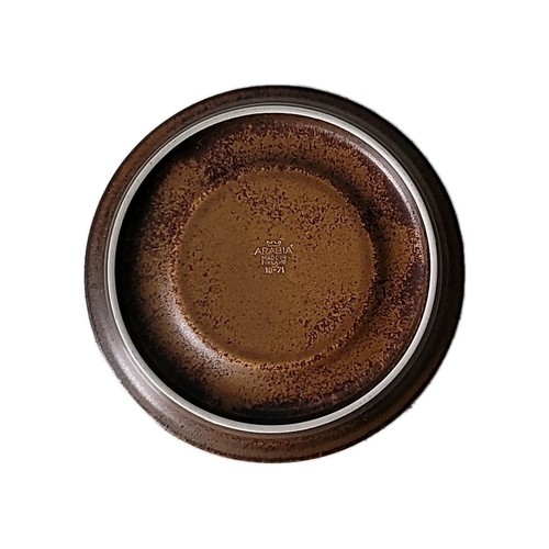 2 Arabia Ruska Finland Saucers Only Brown Matte Finish MCM Dinnerware Stoneware - Picture 7 of 12