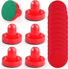 Mini Air Hockey Replacement Accessories Set: 6 Strikers & 12 Pucks