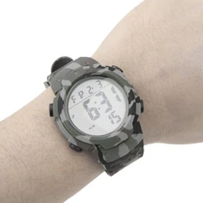 (Camouflage Gray)Digital Display Men Sports Electronic Watch Waterproof Out DS