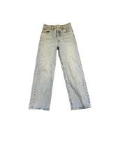 Levi's Ribcage Straight Ankle Jeans Women's Size 28 Light Wash Distressed