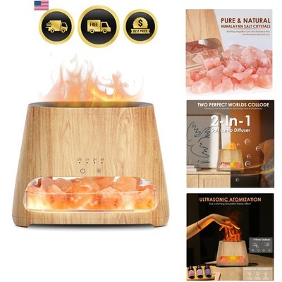 2-in-1 Ultrasonic Essential Oil Diffuser & Himalayan Salt Lamp, Aromatherapy ...