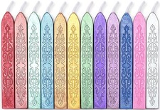 12 Pieces Sealing Wax Sticks with Wicks for Letter Seal Color A