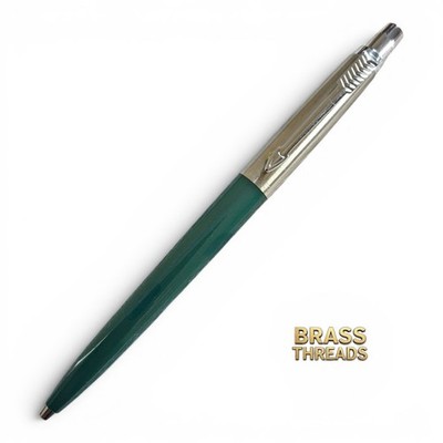 Vintage Parker Jotter Hunter Green Brass Threads Pre-1973
