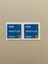 2x OEM Intel Pentium Gold Desktop / Laptop sticker label NEW 18mm x 18mm